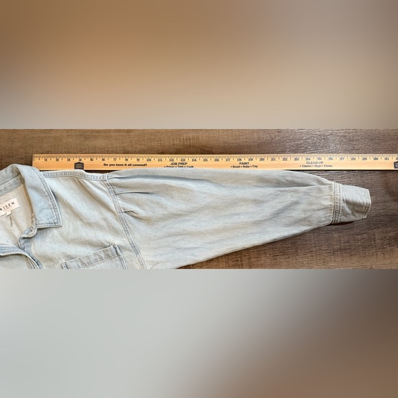 RISEN Light Denim Shirt Dress in Pale Blue Size Medium NWOT - Picture 8 of 13